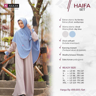 Koleksi Gamis Syari Muslimah Haifa Set Syari by AULIA Fashion