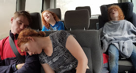 Knowsley Ultimate Brick Safari 2 adults and 2 children Asleep in van on the way home