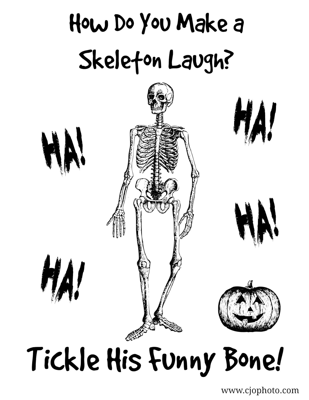 CJO Photo: Halloween Joke Coloring Page: Skeleton Joke