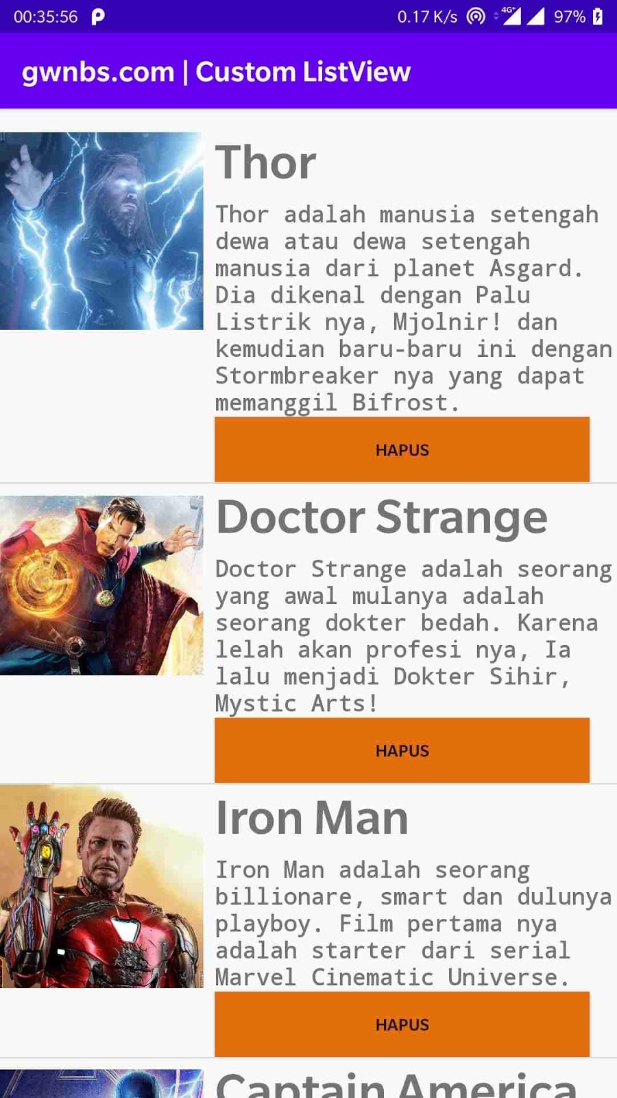 Membuat Custom Listview di Android Studio ~ Tutorial Android - Android Studio