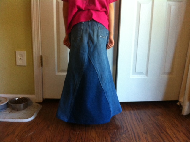 Homemade This and That: Long Denim Skirt