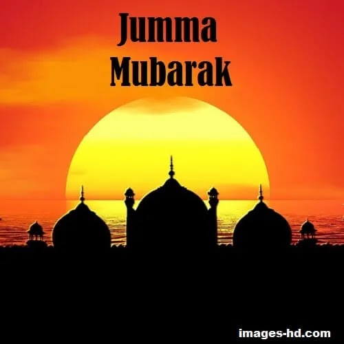 Jumma Mubarak DP sunrise full sun with masjid as Jumma Mubarak DP