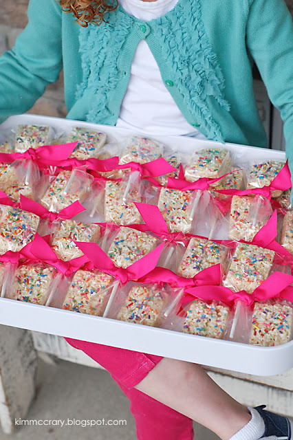 These Rice Krispie pops are the perfect birthday treat to share with classmates.