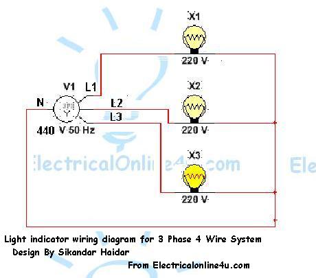 Light Indicator Wiring Diagrams For 3 Phase Voltage Coming Testing