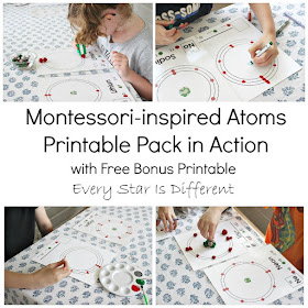 Montessori-inspired Atoms Printable Pack in Action with Free Bonus Printable