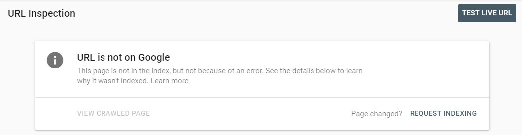 URL is not on Google, Indexing errors