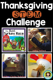 Thanksgiving STEM Challenge: The Great Turkey Race - Students make turkey stunt doubles, using the STEM Design Process, that will move fast to prevent the turkey from becoming Thanksgiving Dinner!  Versions available for Middle School Grades 5-8 and Upper Elementary 3-5