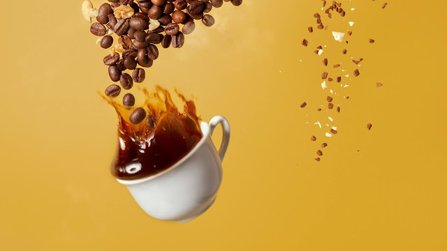 Coffee, Cup, Heart, Coffee Beans, Nuts, Splashes