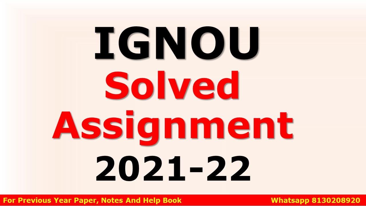 ignou m.com 2nd year solved assignment 2021 22 free