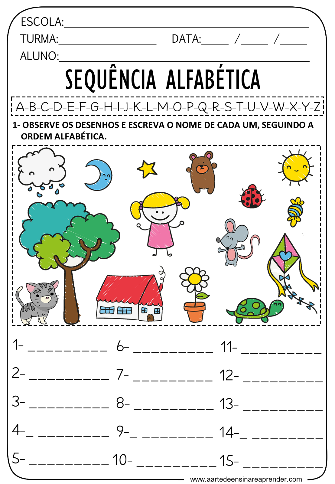 ATIVIDADE PRONTA - ORDEM ALFABÉTICA - A Arte de Ensinar e Aprender