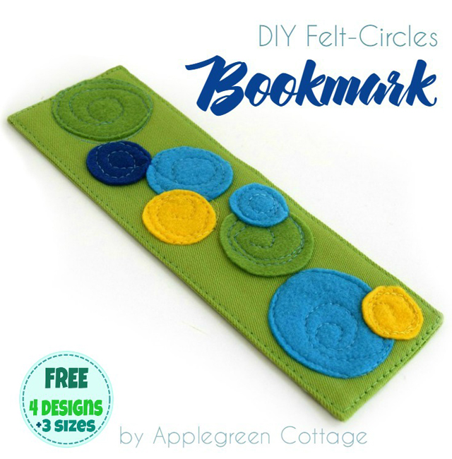 Learn how to make a fabric and felt bookmark. Tutorial by Apple Green Cottage