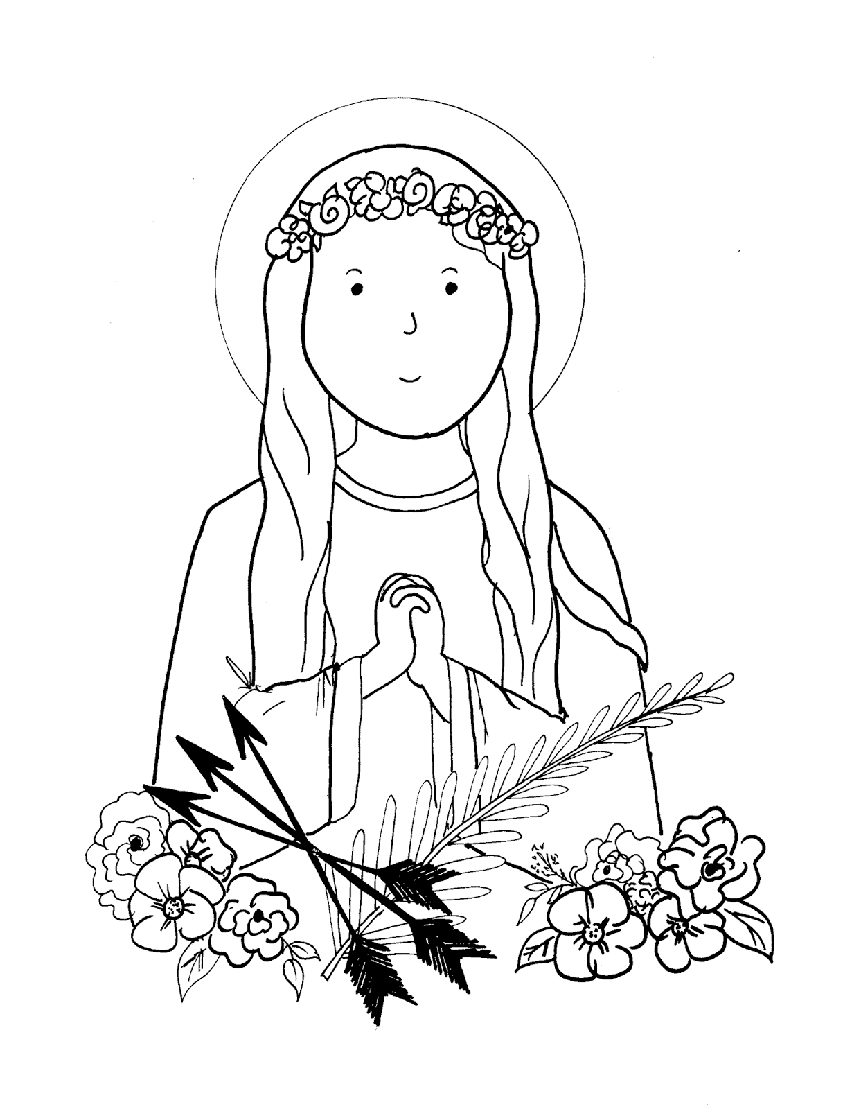 Saint Philomena Coloring Page Coloring Pages