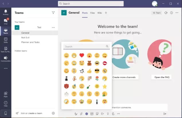 Cara Menggunakan Emoji, reaksi, dan GIF di Microsoft Teams-1