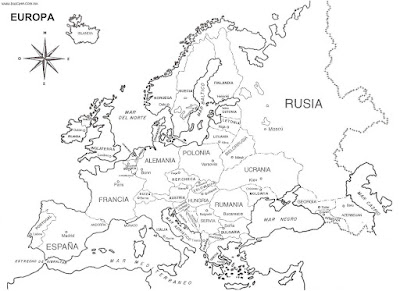 LAMINAS PARA COLOREAR - COLORING PAGES: Mapa y Bandera de Rusia para