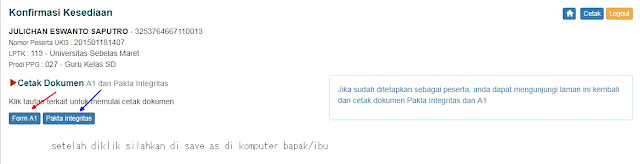 Cara Cetak Dokumen A1 Dan Pakta Integritas Ppg Tahun 2019 File Catatan Guru