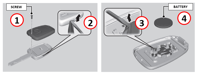 Change battery in honda key fob