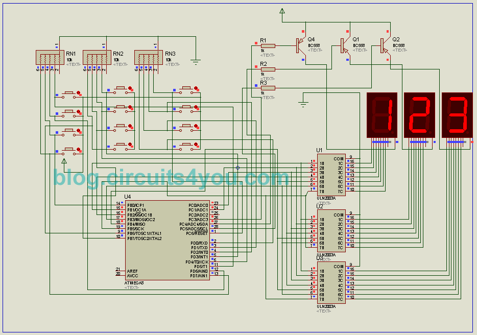Token number display system using microcontroller | circuits4you.com