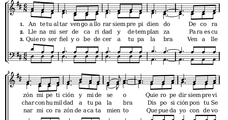 Partituras La Luz del Mundo: Ante tu altar