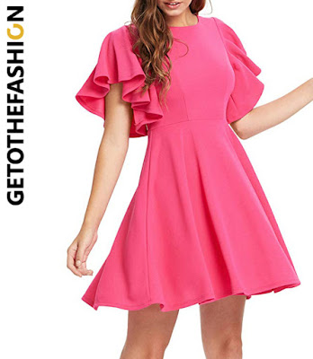 Women's Stretchy Pink Party Dress