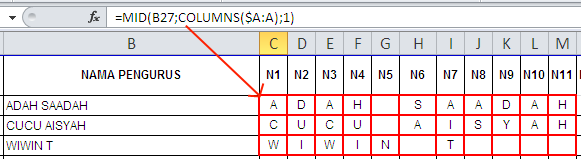 Tips and Trick Excel-Cara Memisahkan Teks Dalam Satu Cell Menjadi Per