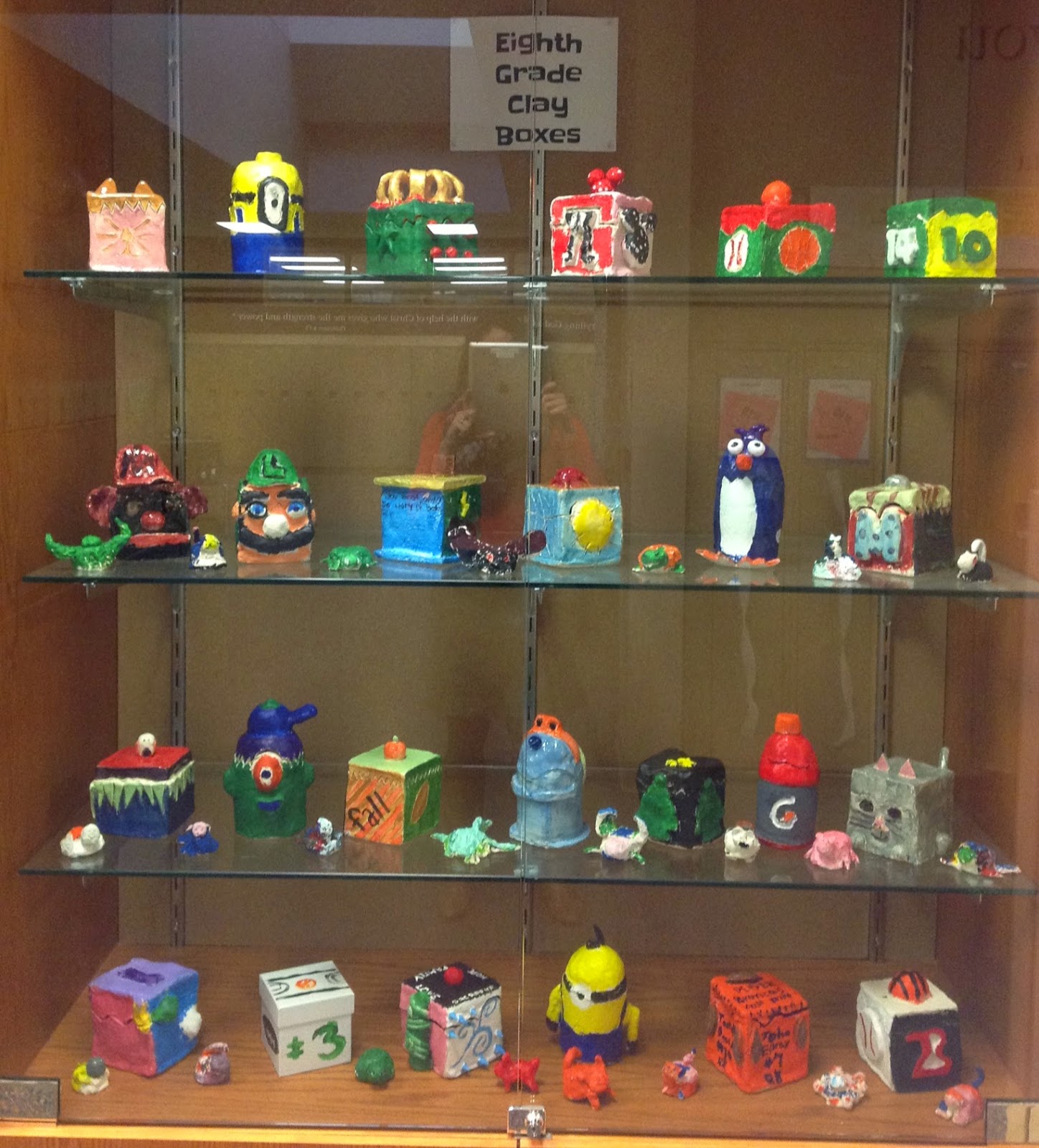 Middle School Art Themed Clay Boxes