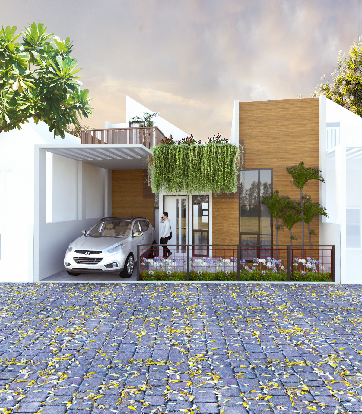 Desain Rumah Tinggal Dengan Mezzanine Dan Rooftop Di Yogyakarta