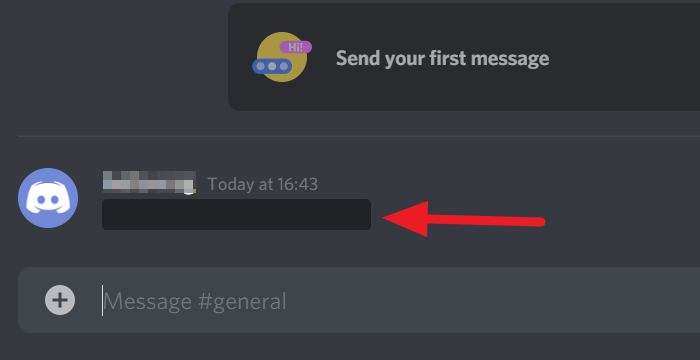 Bericht met spoilertag op Discord