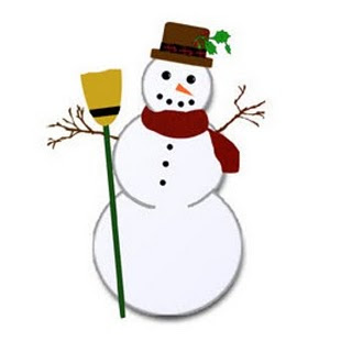 Snowman in the snow of Christmas clip art photo