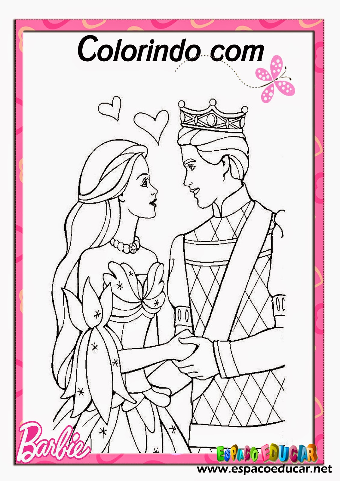 Livro de colorir da Barbie com desenhos da Barbie para pintar