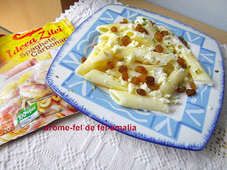 PASTE CARBONARA CU STAFIDE