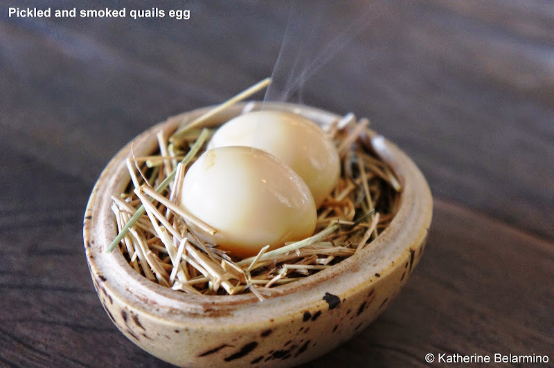 Pickled and smoked quails egg noma Copenhagen Denmark