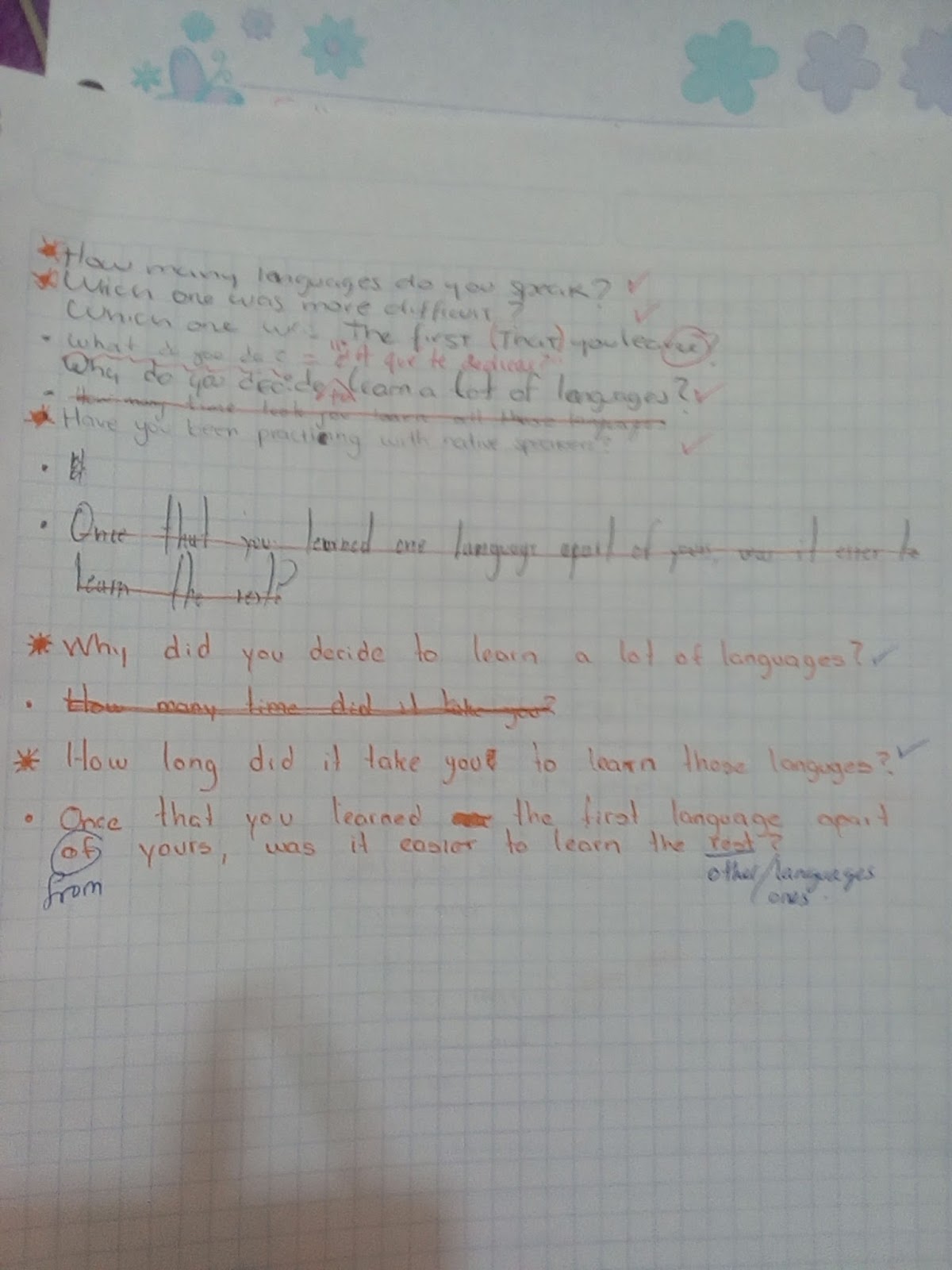 ESTEFANIA: QUESTIONS TO A POLYGLOT.