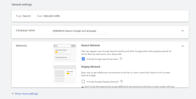 UDMIDEAS Google Ad Search Campaign USA