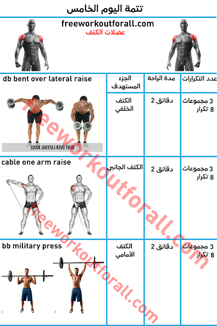 ترتيب تمارين كمال الاجسام بالطريقه الصحيحه