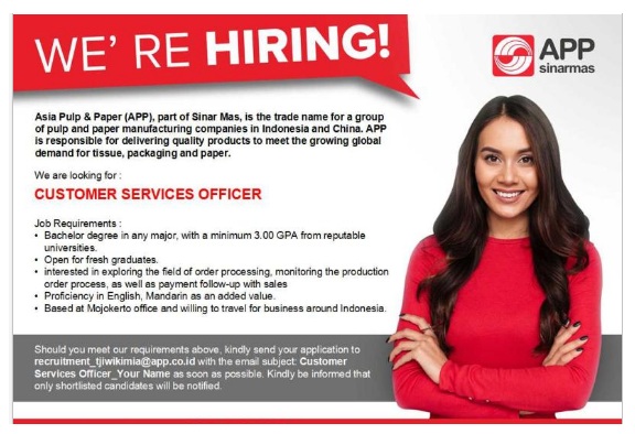 Lowongan Kerja Mei 2020 PT Asia Pulp & Paper Indonesia (APP Sinarmas