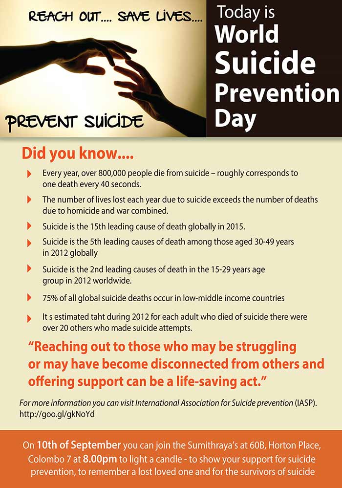 Today is World Suicide Prevention Day.