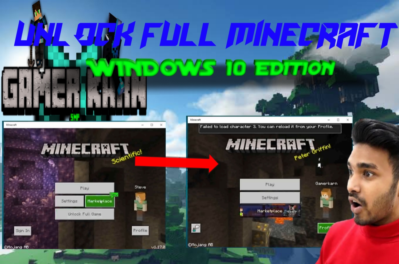 MINECRAFT WINDOWS 10 EDITION UNLOCK HERE - Karn Gamerz