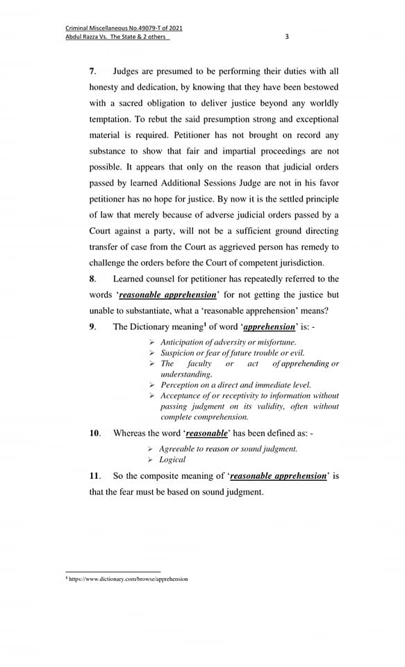 The settled principles on the question of transfer of a case from one