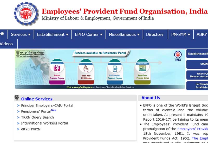 Epfo login