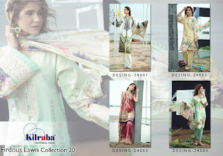 Kilruba Firdous lawn Collection 20 Cotton lawn Pakistani Suits catalogue Wholesaler