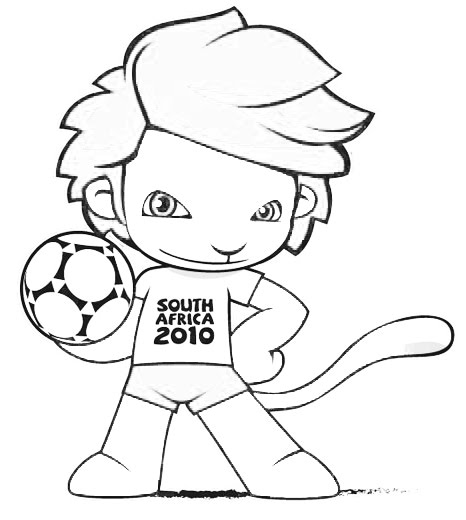 Desenhos Online Para Colorir E Imprimir Mascote Da Copa Do Mundo Zakumi