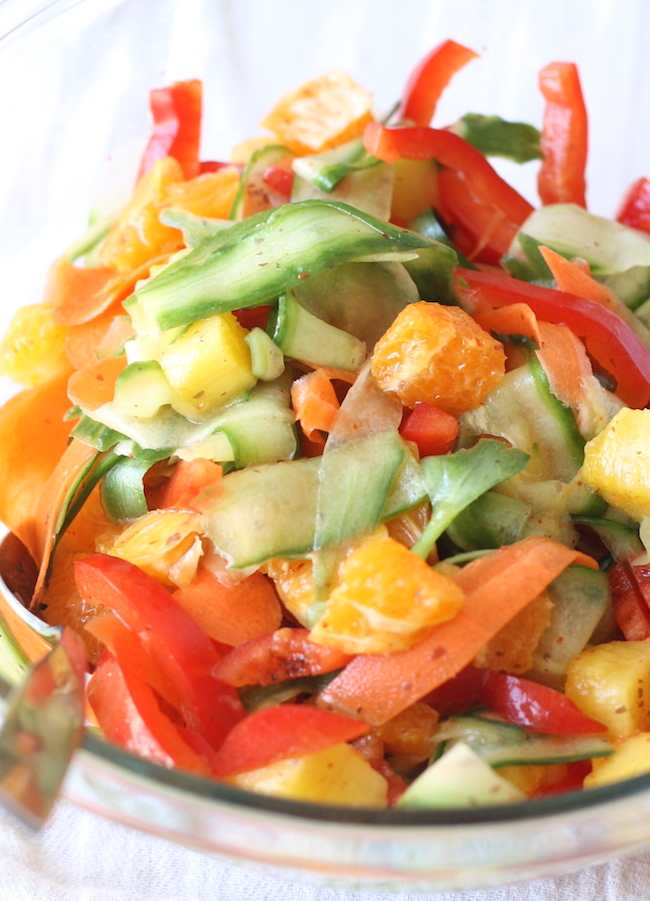 Sweet Orange and Pineapple Salad with Asian Citrus Dressing recipe by SeasonWithSpice.com