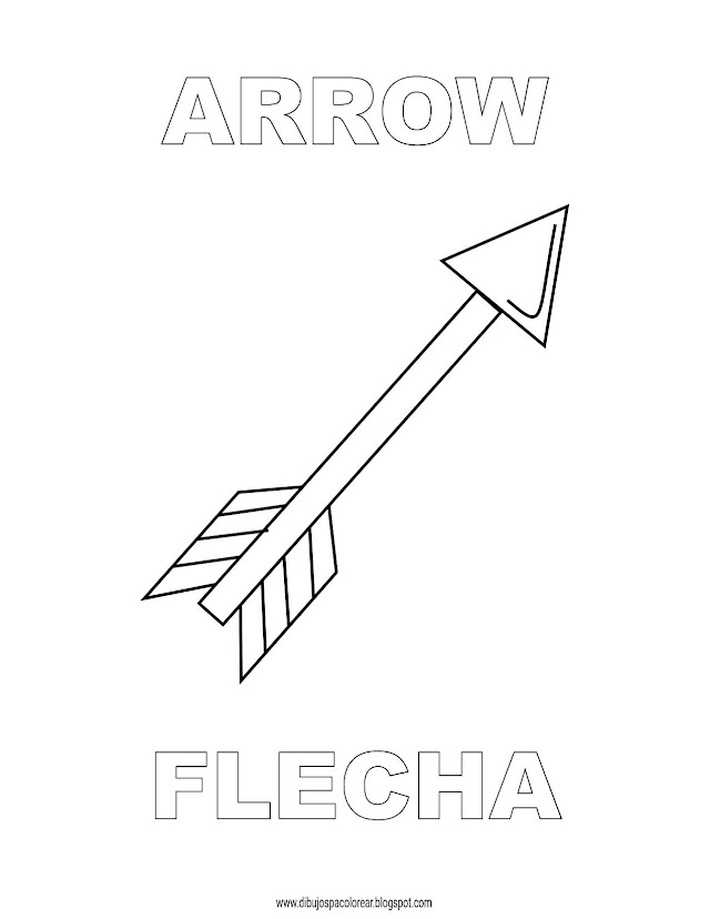 Dibujos Inglés - Español con F: Feliz - Arrow