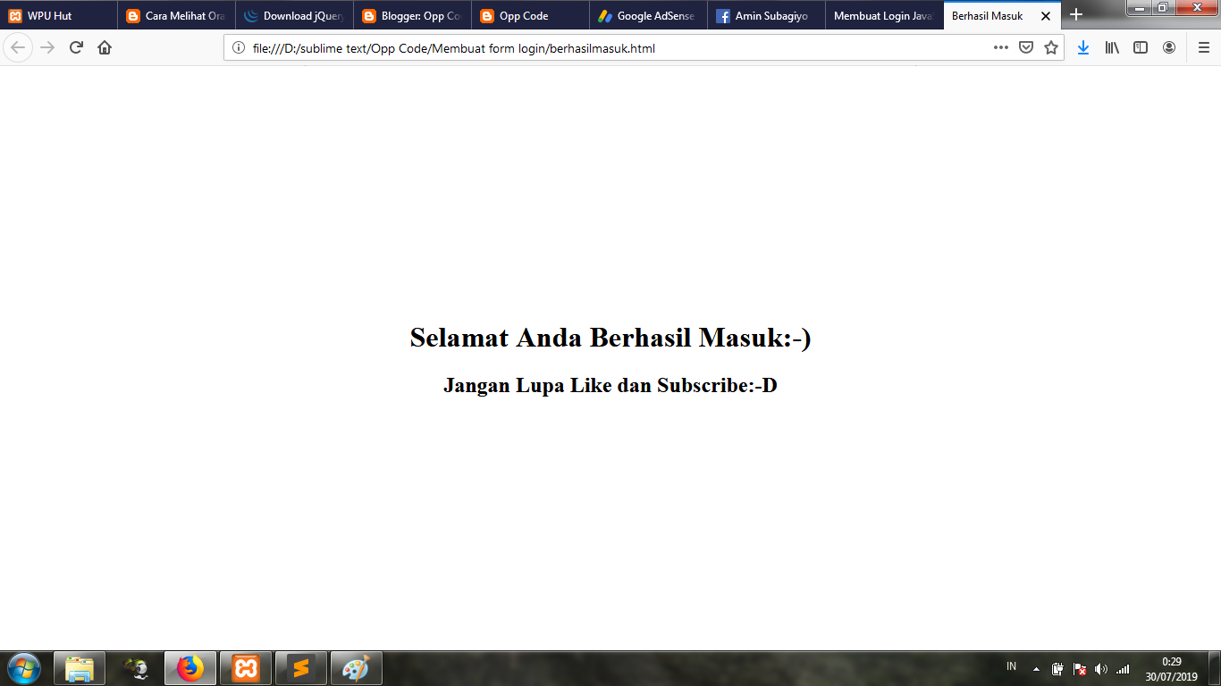 Script Untuk Membuat Form Login Sederhana Menggunakan HTML, CSS, dan ...