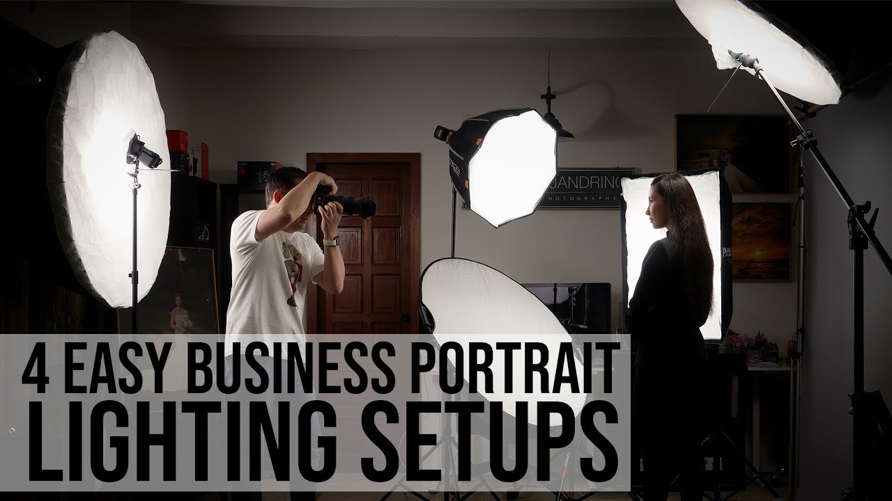 4 EASY Ways to Photograph Business HEADSHOTS using 1,2,3 and 4 Off