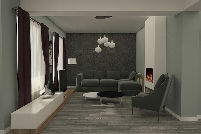 Living din teracotă în stil modern