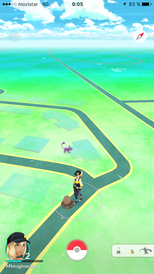 PokemonGO cómo veo al pokemon en la pantalla
