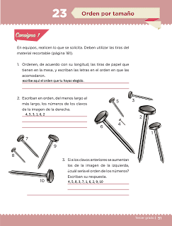Respuestas Apoyo Primaria Desafíos matemáticos 3ro. Grado Bloque II Lección 23 Orden por tamaño