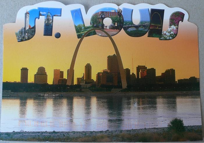 postcard love: St Louis Gateway Arch, westward expansion of US, tallest structures and buildings