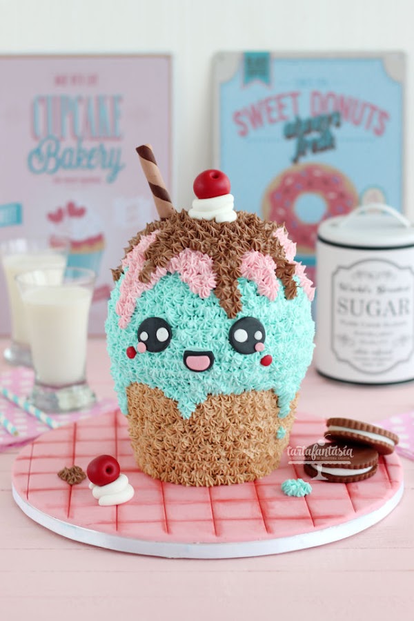 Cómo hacer una tarta Kawaii Helado